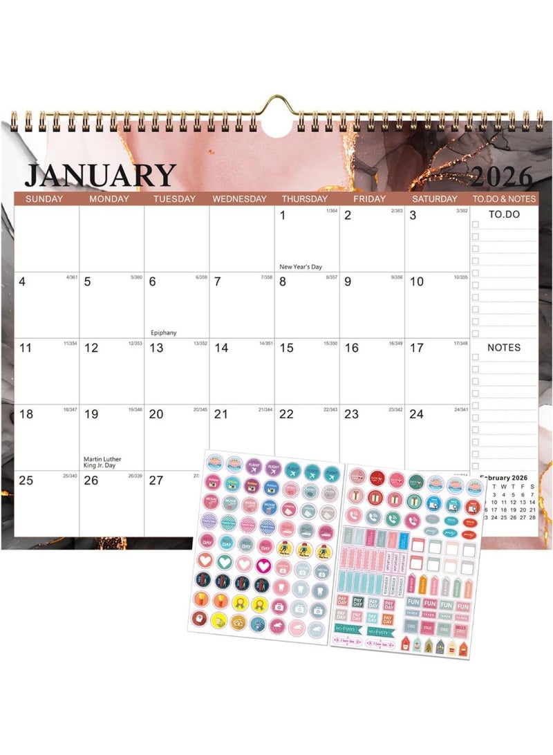2026-2027 Calendar - Wall Calendar from Jan. 2026 -Jun. 2027, 18-Month Desk/Wall Calendar, Family Weekly Planner 14.8" x 11.5" Hanging Calendar for Planning and Organizing (2026 White) - Image 1
